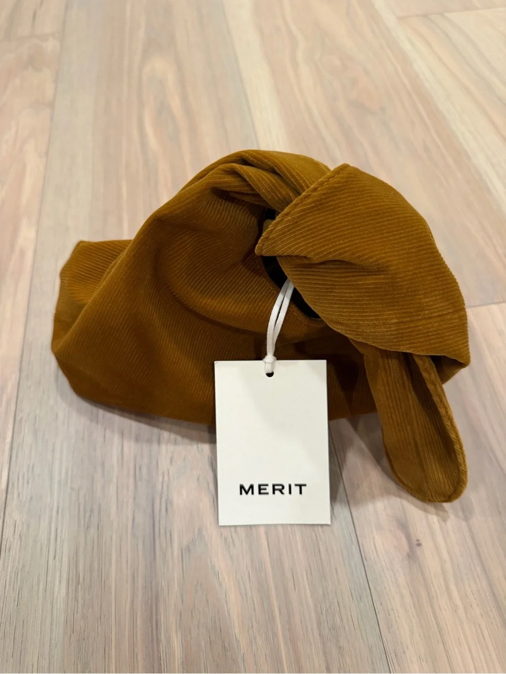 MERIT makeup bag in Mustard Brown